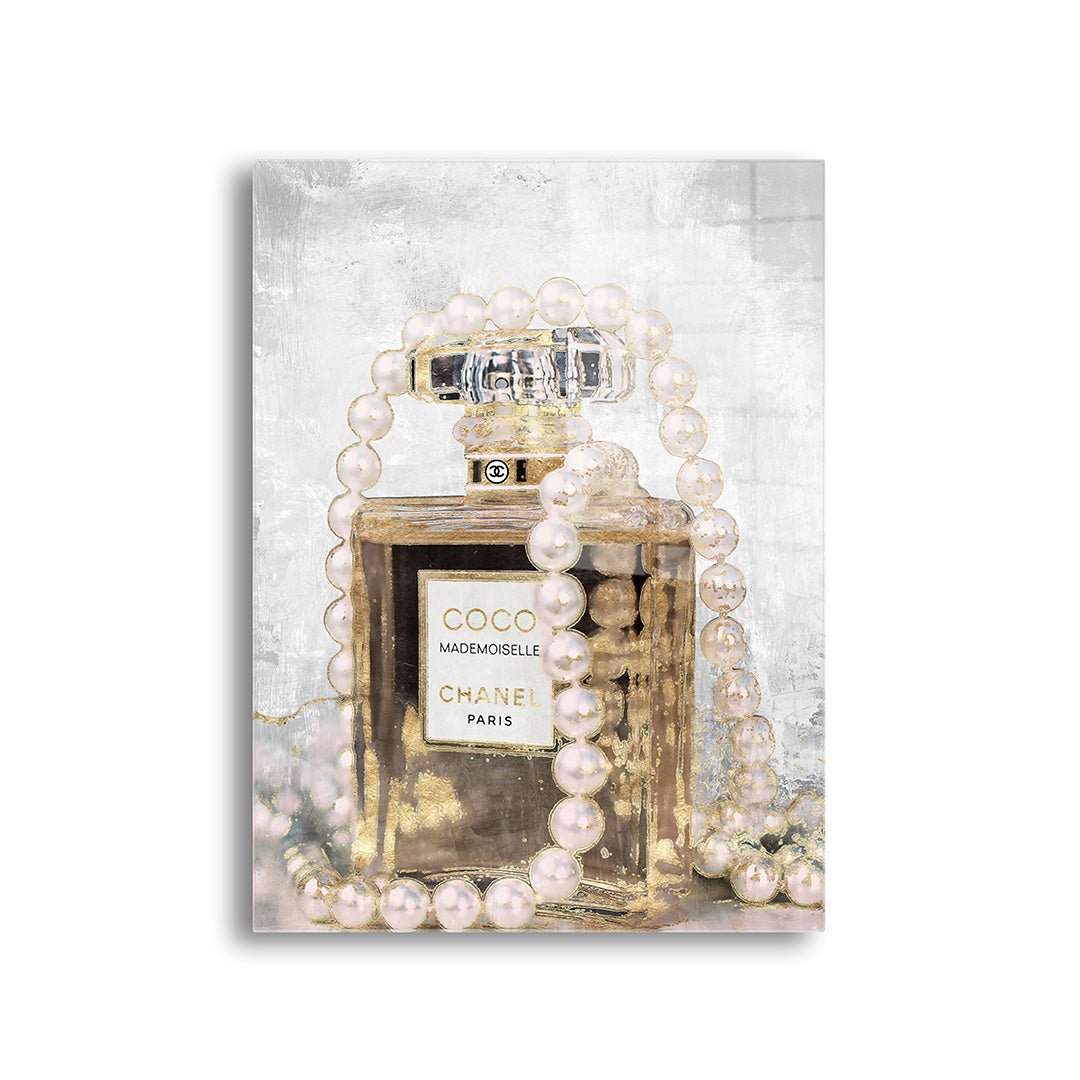 Chanel parels glasschilderij voorkant