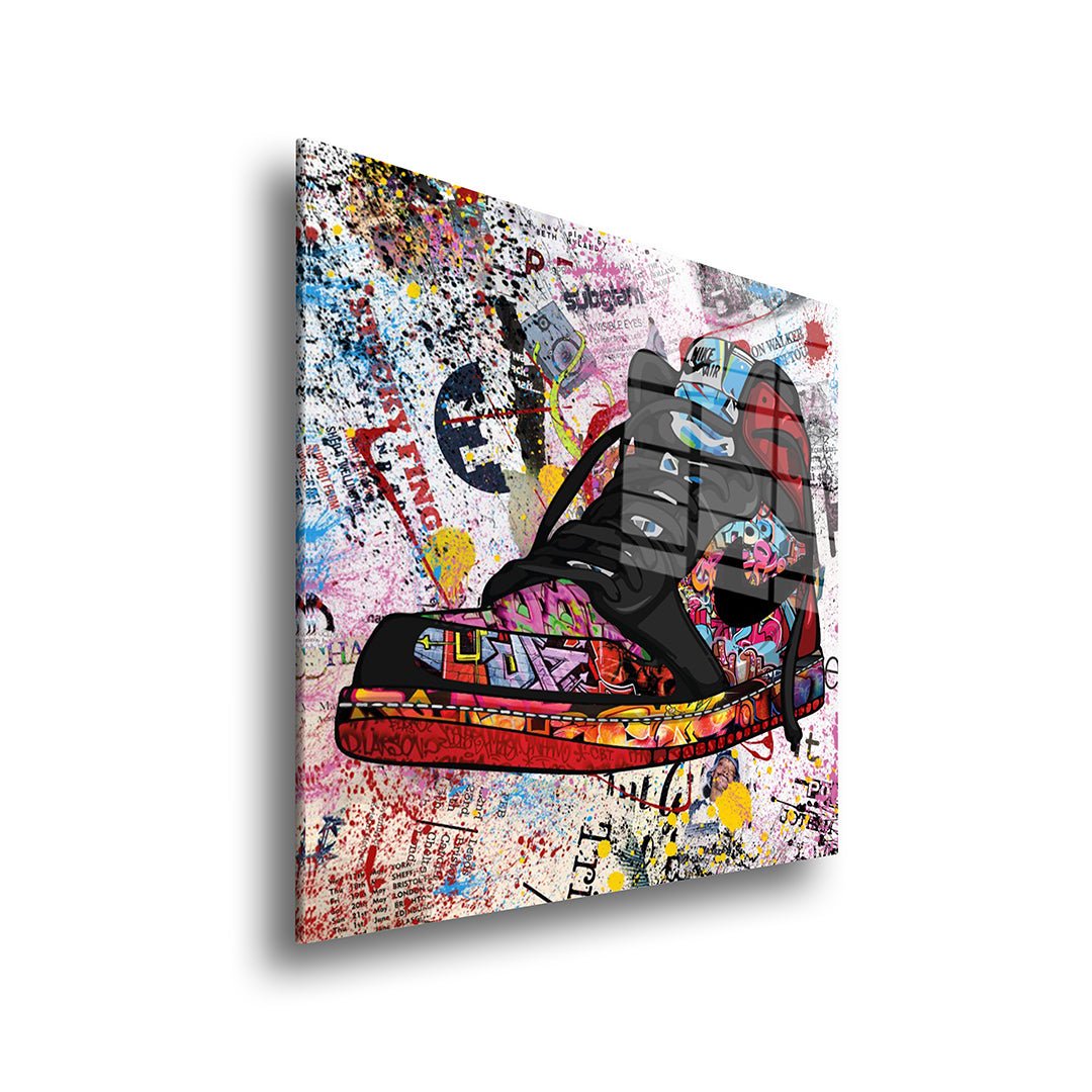 Jordan graffiti glasschilderij zijkant