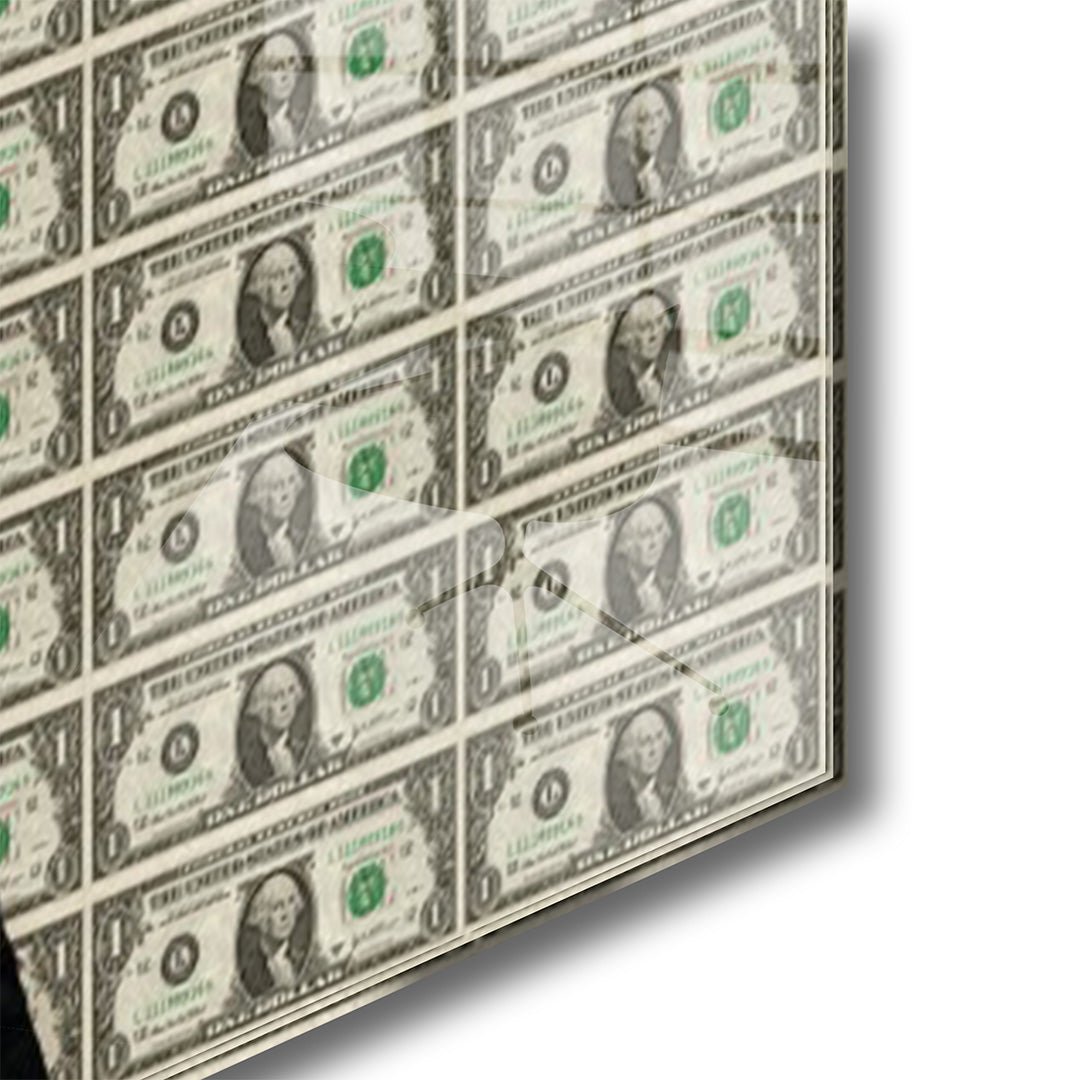 Jules winnfield dollars glasschilderij hoekfoto