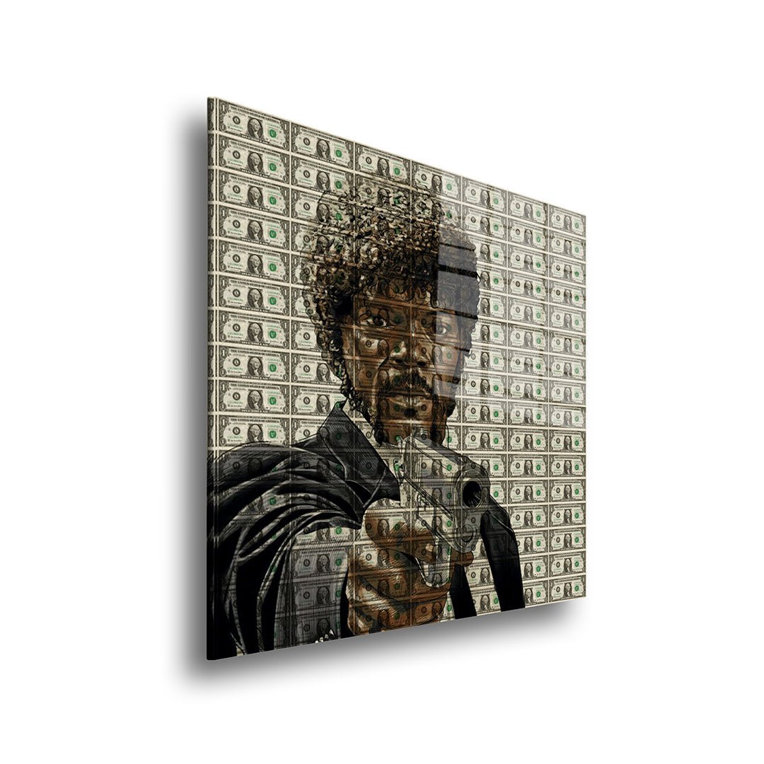 Jules winnfield dollars glasschilderij zijkant