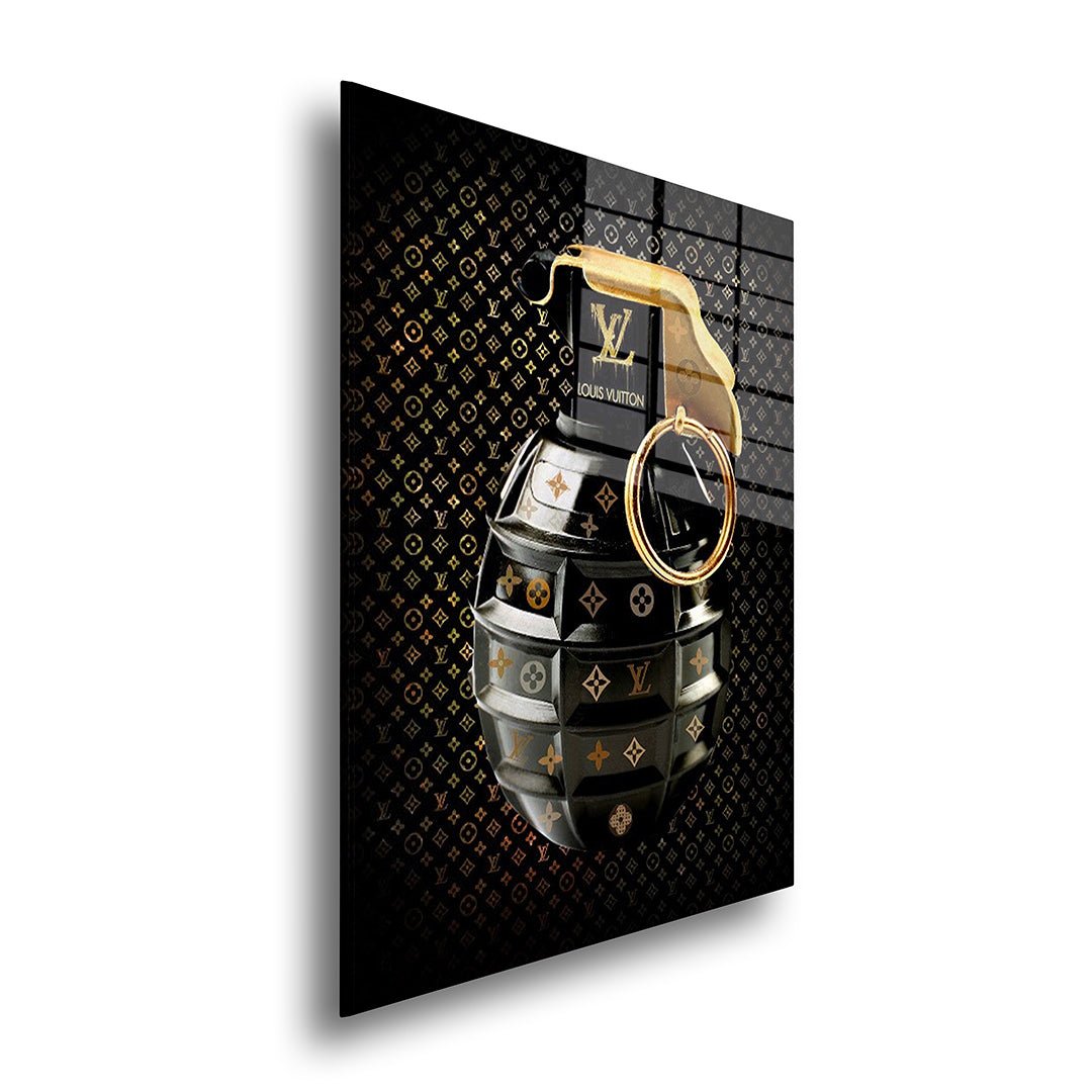 Louis Vuitton granaat glasschilderij zijkant