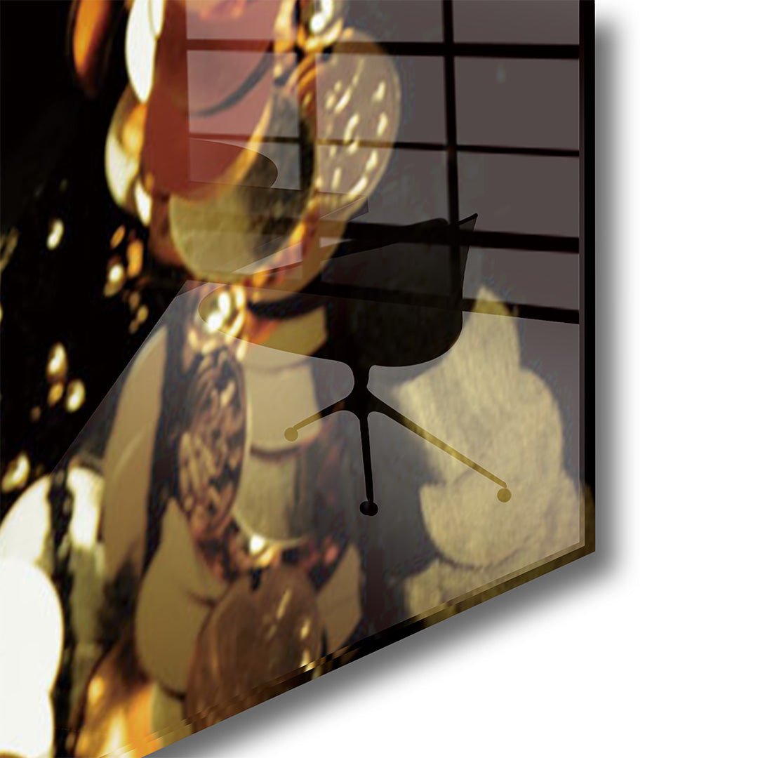 Arabische vrouw glasschilderij hoekfoto