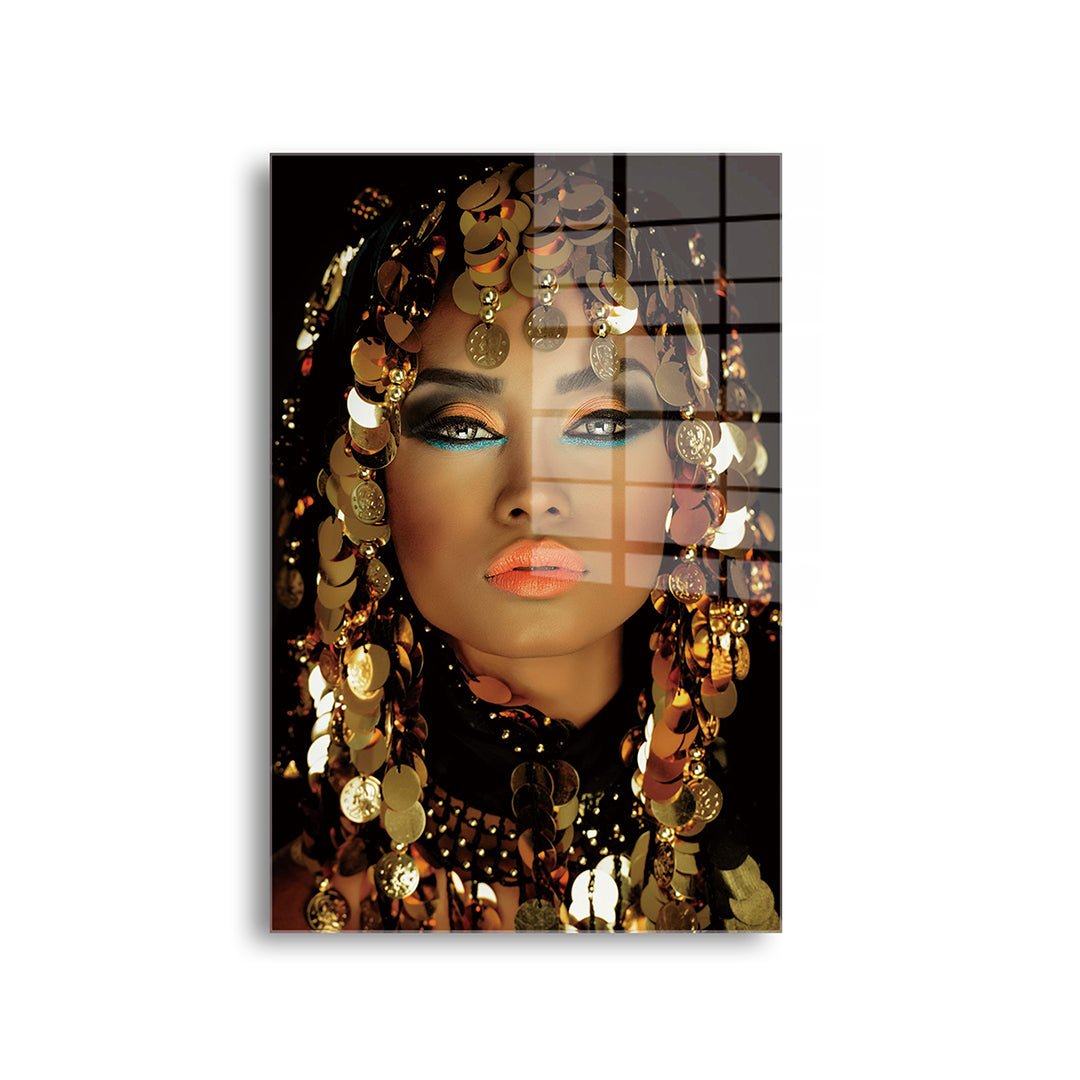 Arabische vrouw glasschilderij voorkant