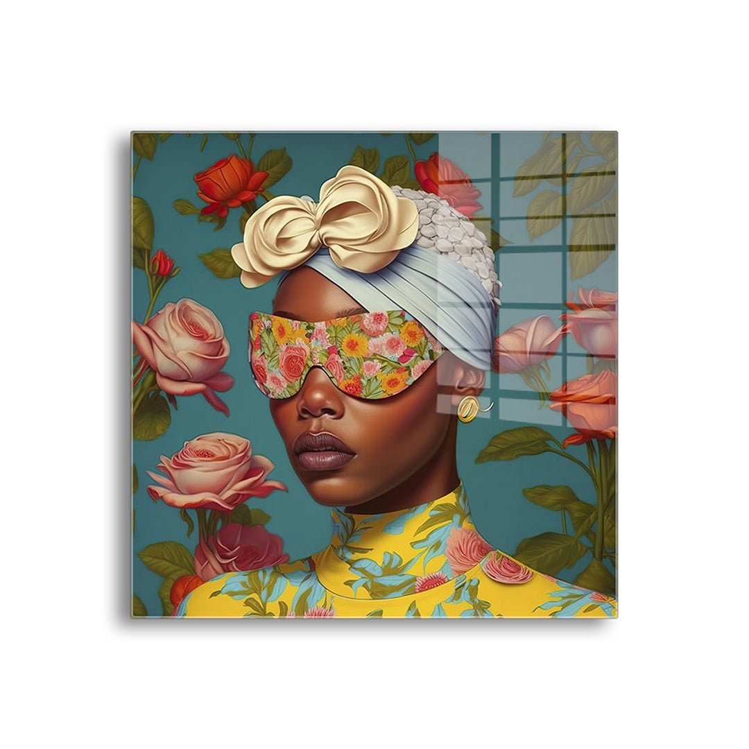 Bloemen bril glasschilderij voorkant