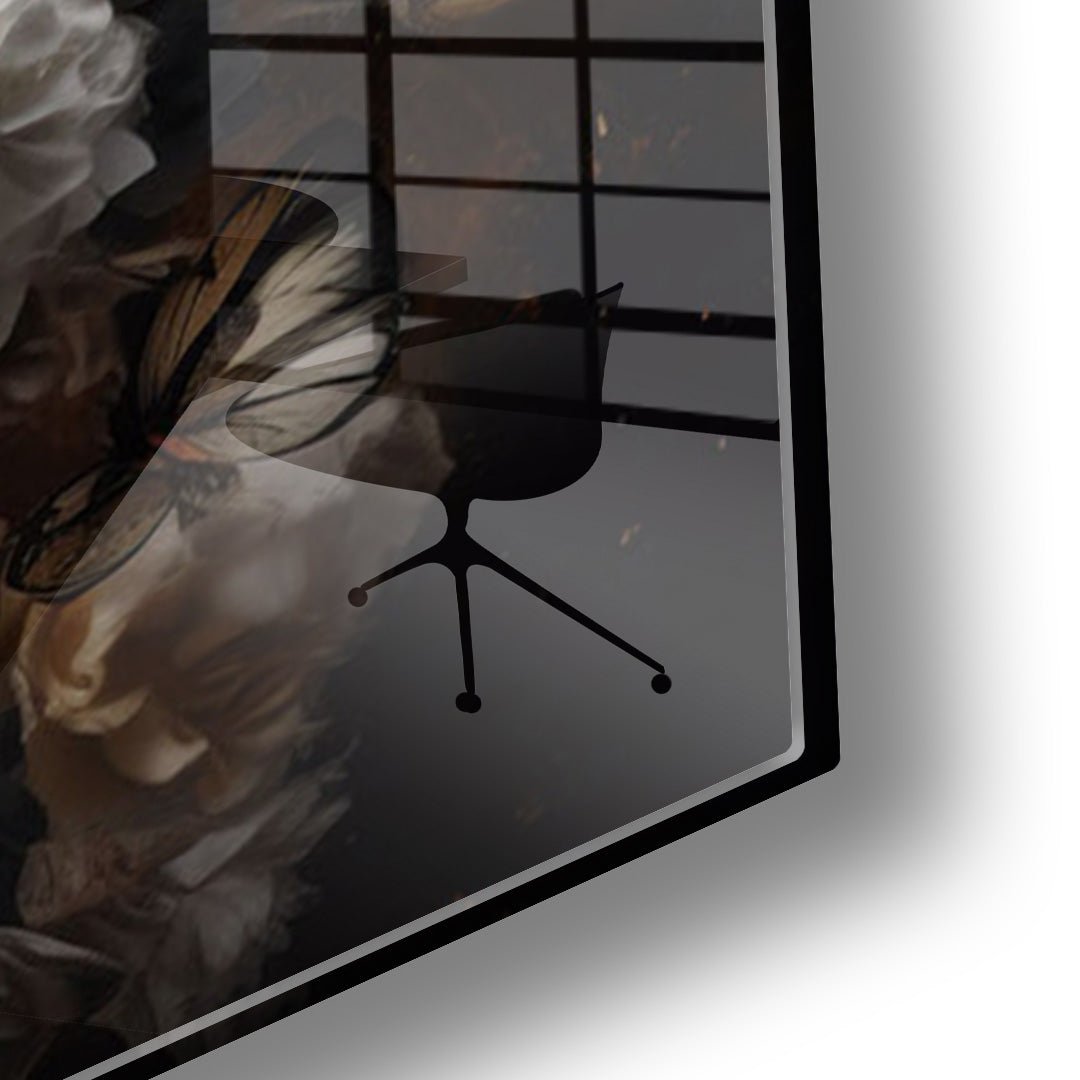 Bloemen olifant glasschilderij hoekfoto