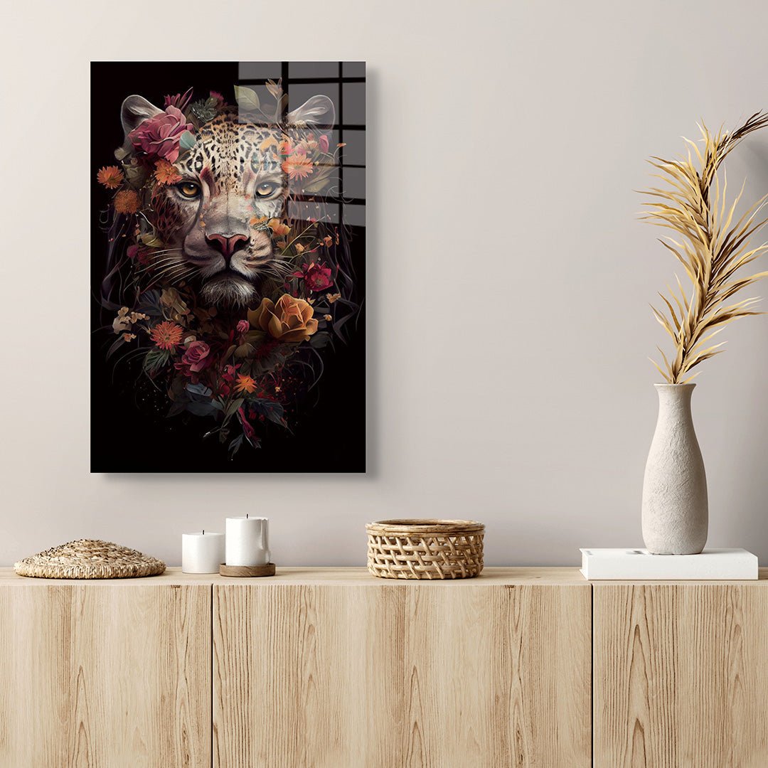 Elegante panter glasschilderij interieur