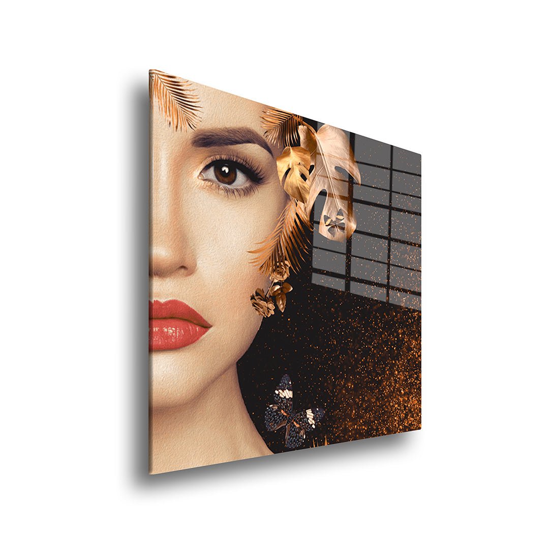 Gouden explosie glasschilderij zijkant