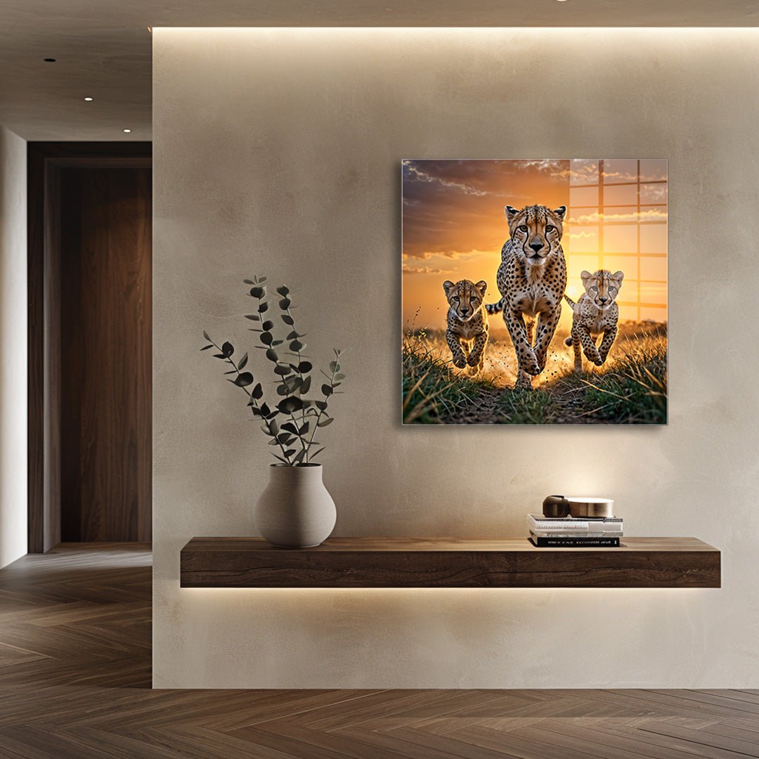 jaguar family glasschilderij interieur