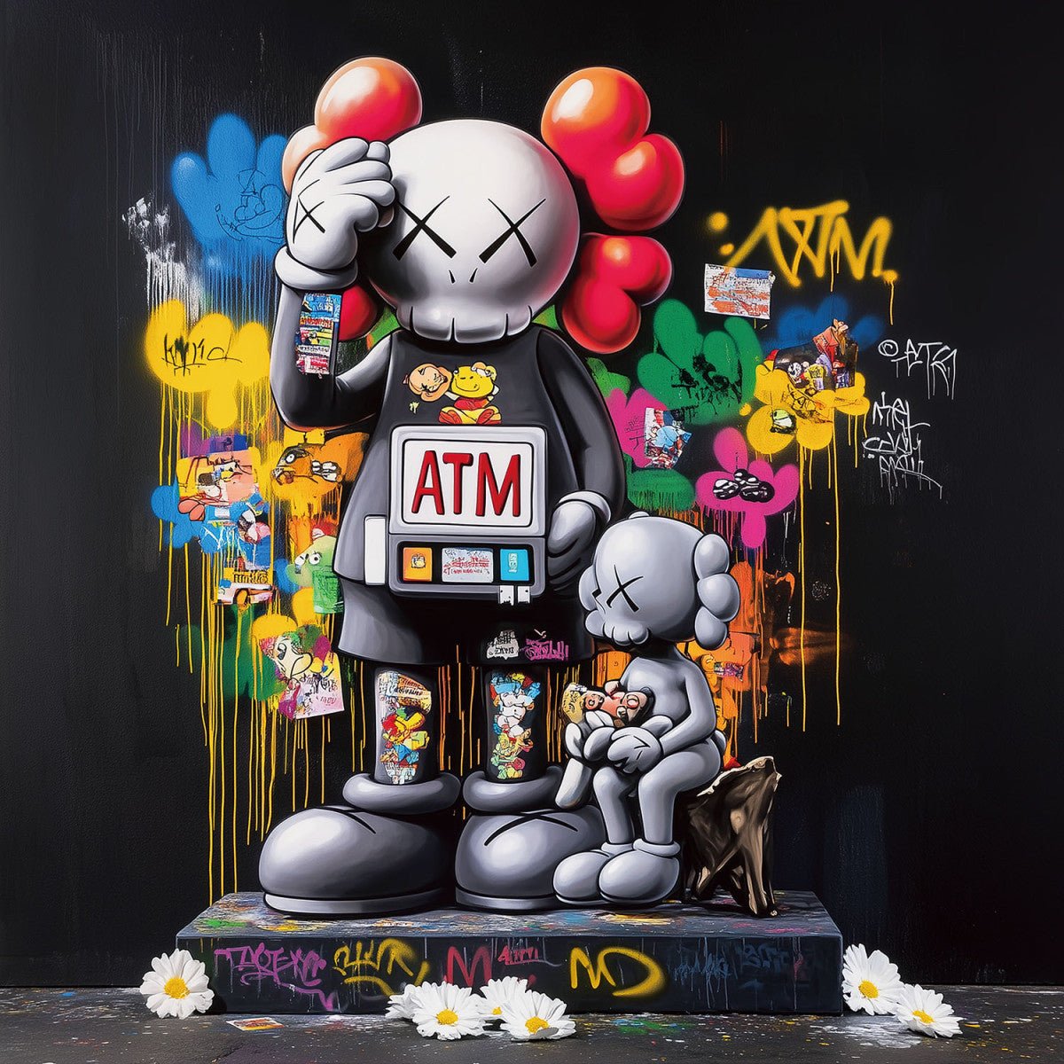 Kaws ATM glasschilderij ontwerp