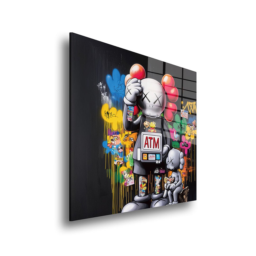 Kaws ATM glasschilderij zijkant