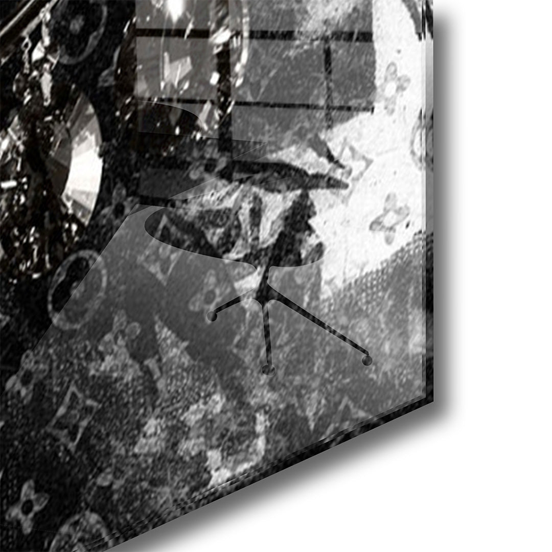 Kroonluchter glasschilderij hoekfoto