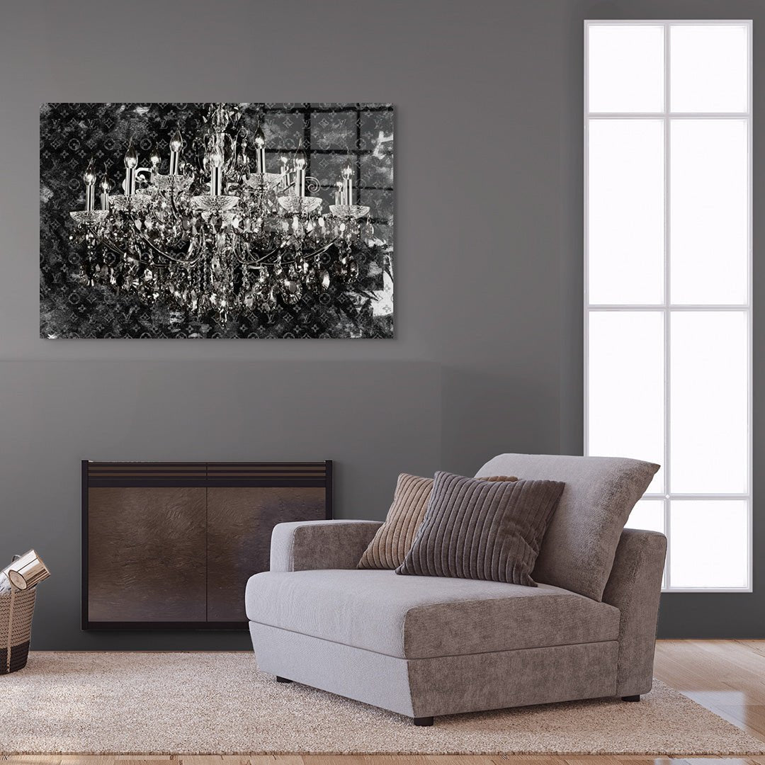 Kroonluchter glasschilderij interieur