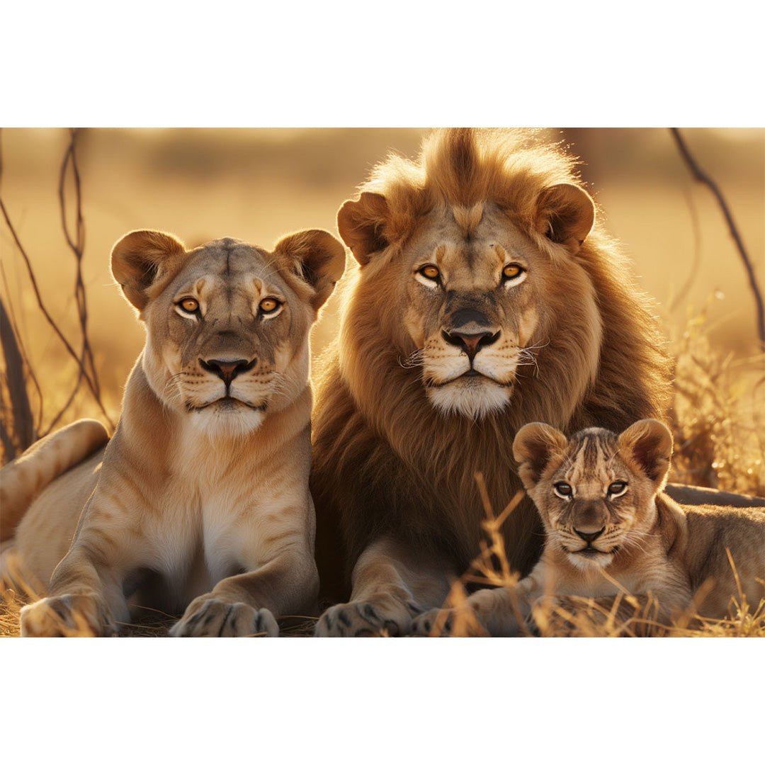 Leeuwen familie glasschilderij ontwerp