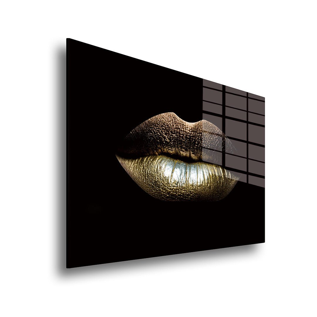 Lippen glasschilderij zijkant
