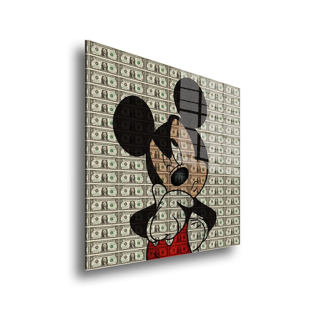 Mickey Mouse dollars glasschilderij zijkant