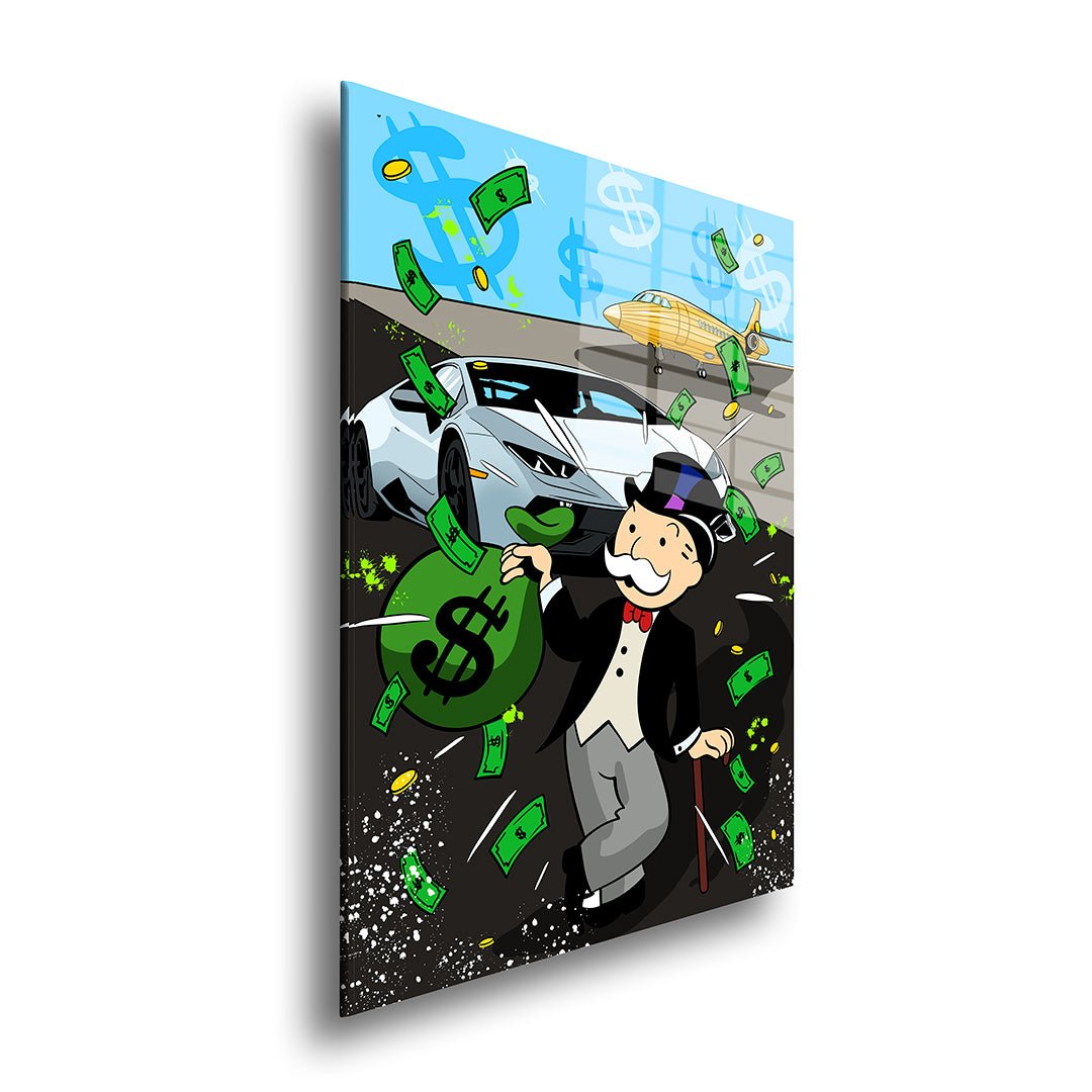 Monopoly lifestyle glasschilderij zijkant