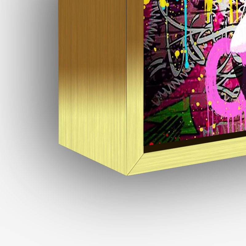 Monroe Pop Art painting in a gold frame closeup