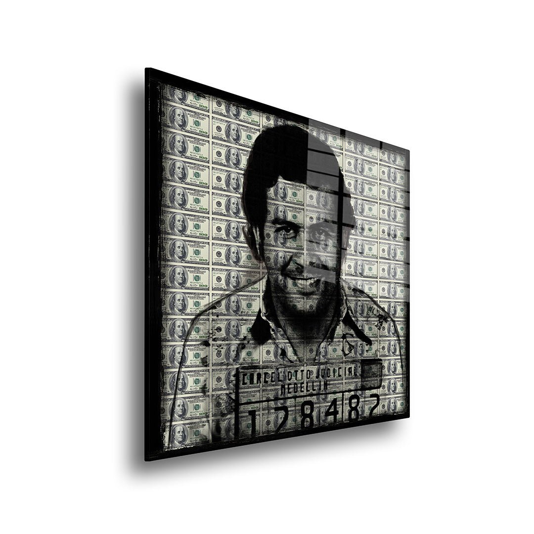 Pablo dollars glasschilderij zijkant