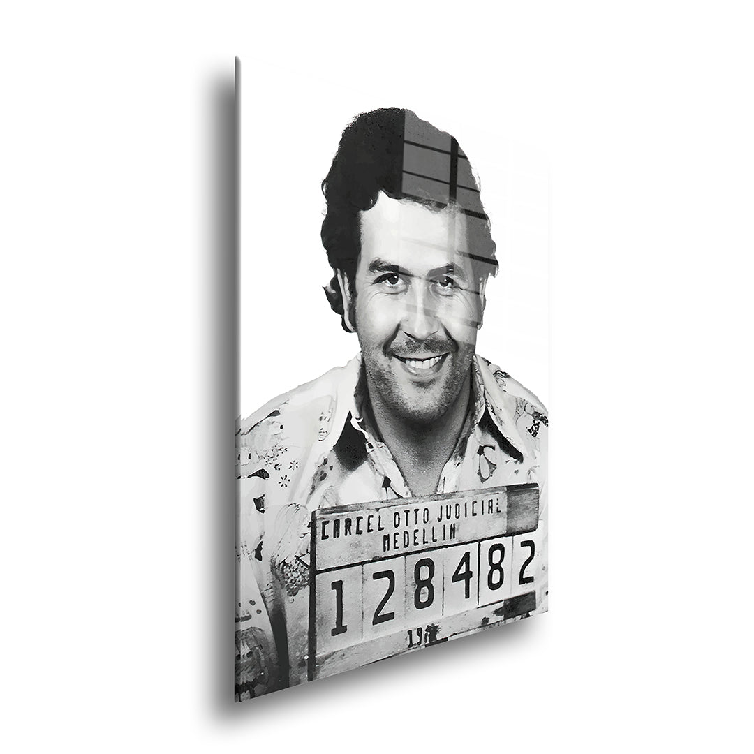 Pablo mugshot glasschilderij zijkant