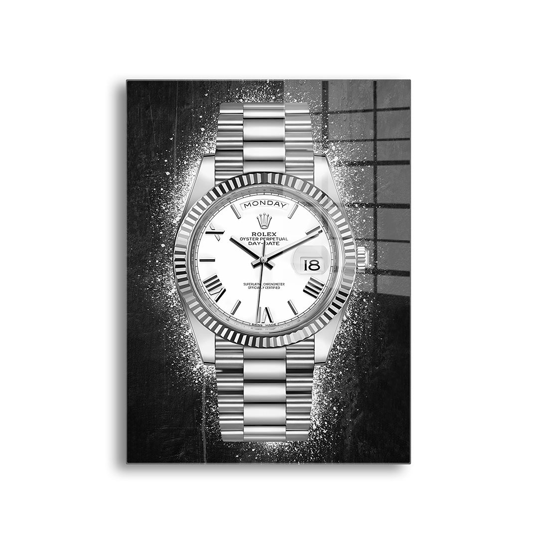 Rolex glasschilderij voorkant