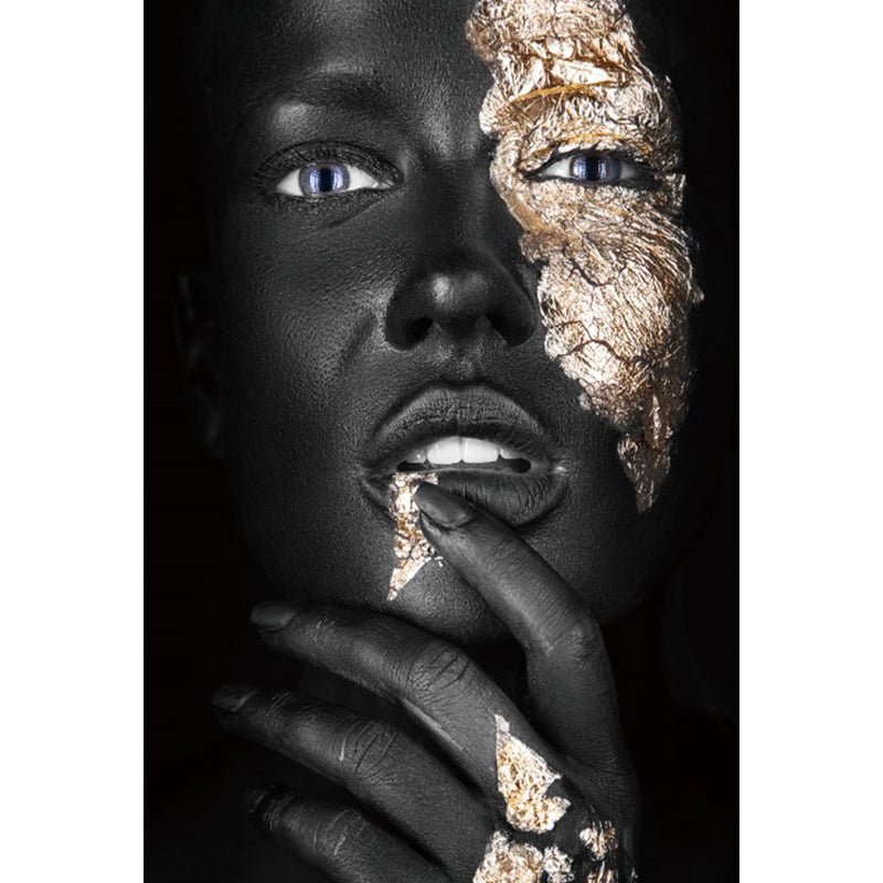 Starende vrouw glasschilderij ontwerp