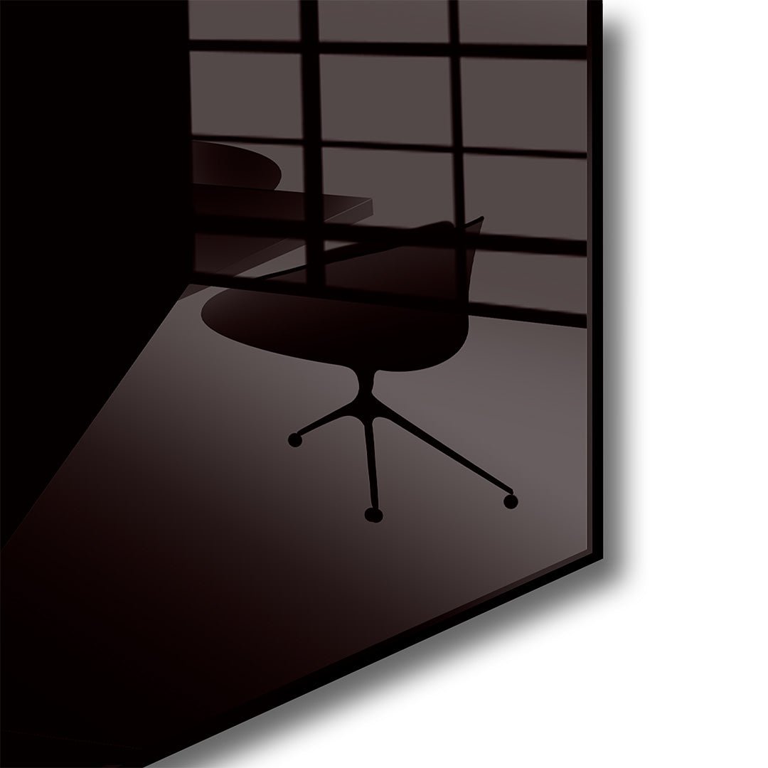 Tijger met vlinder glasschilderij hoekfoto