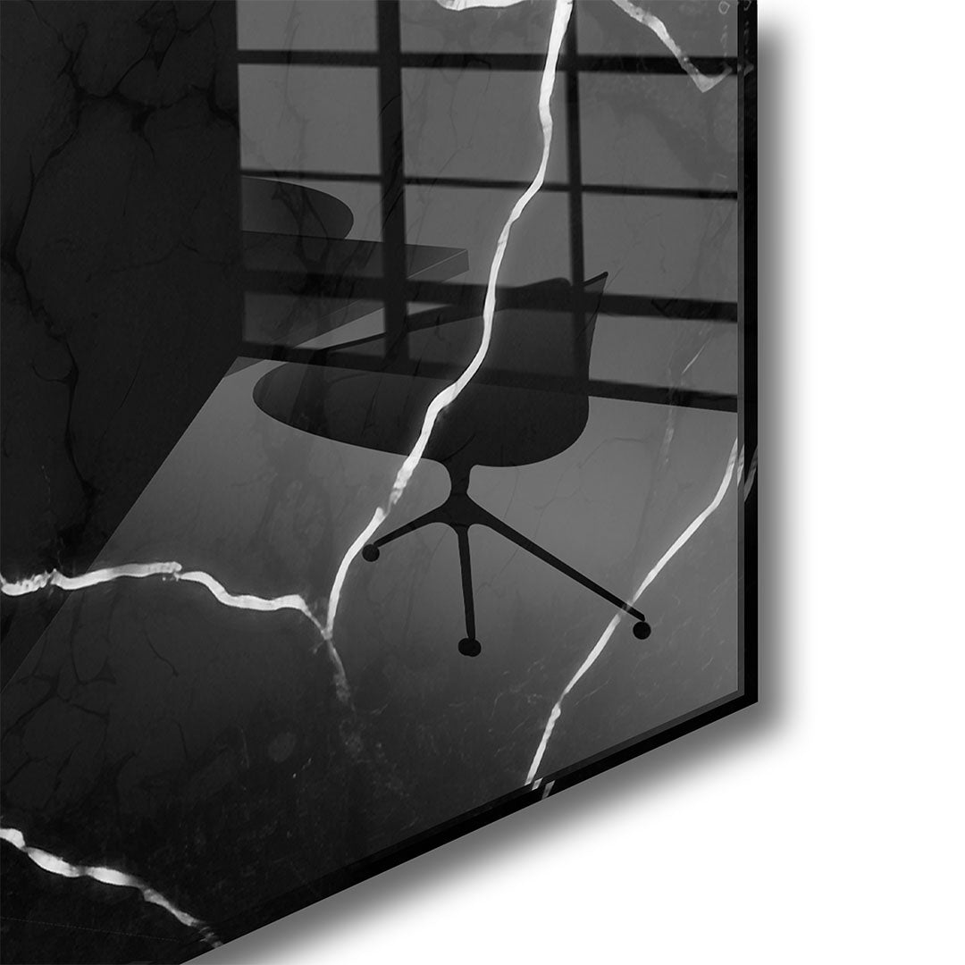 Time is money glasschilderij hoekfoto