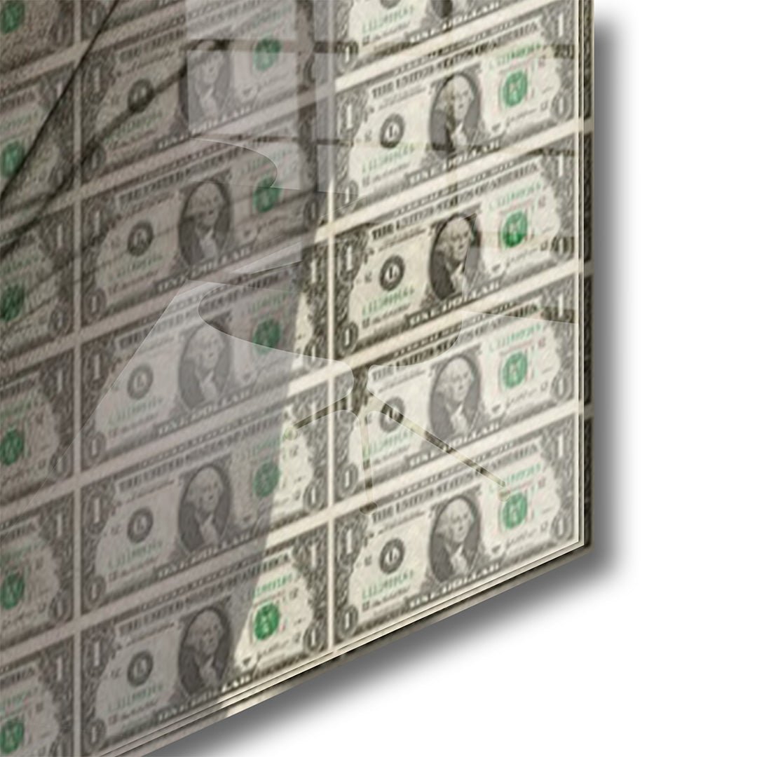 Tony Montana dollars glasschilderij hoekfoto