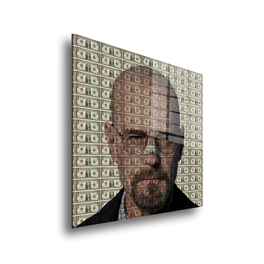 Walter White dollars glasschilderij zijkant