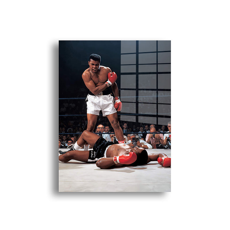 Ali vs Tyson glass painting without frame front view