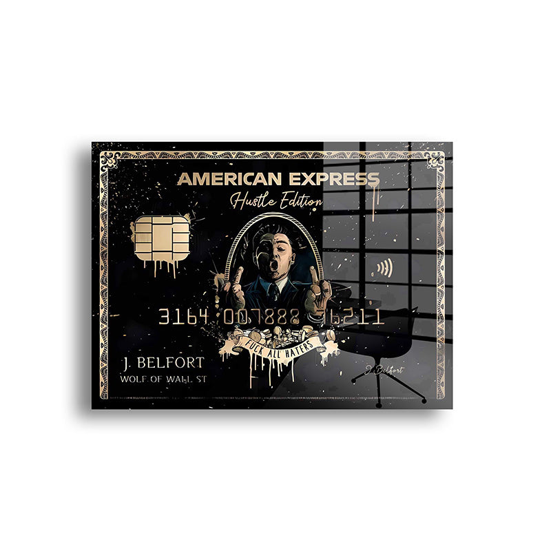 American Express glass painting without frame front view