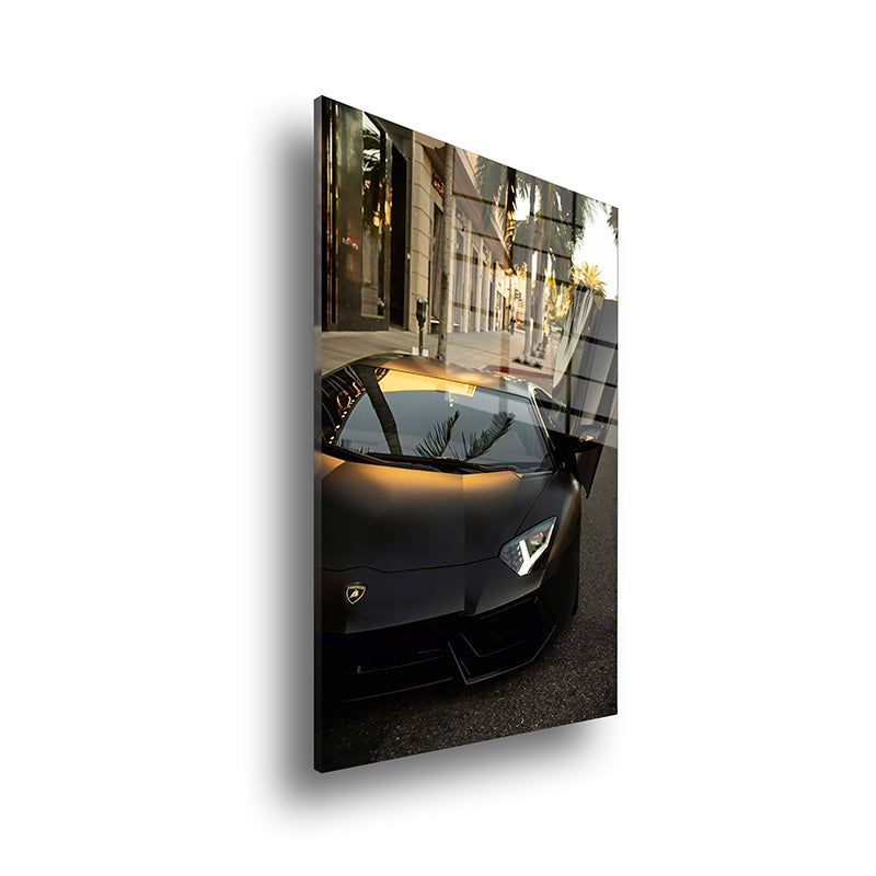 Aventador-glass-painting-whitout-frame-sideview