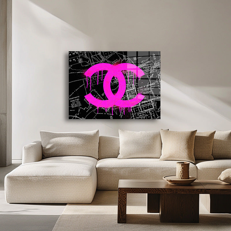 Chanel Retro glass painting without frame inside