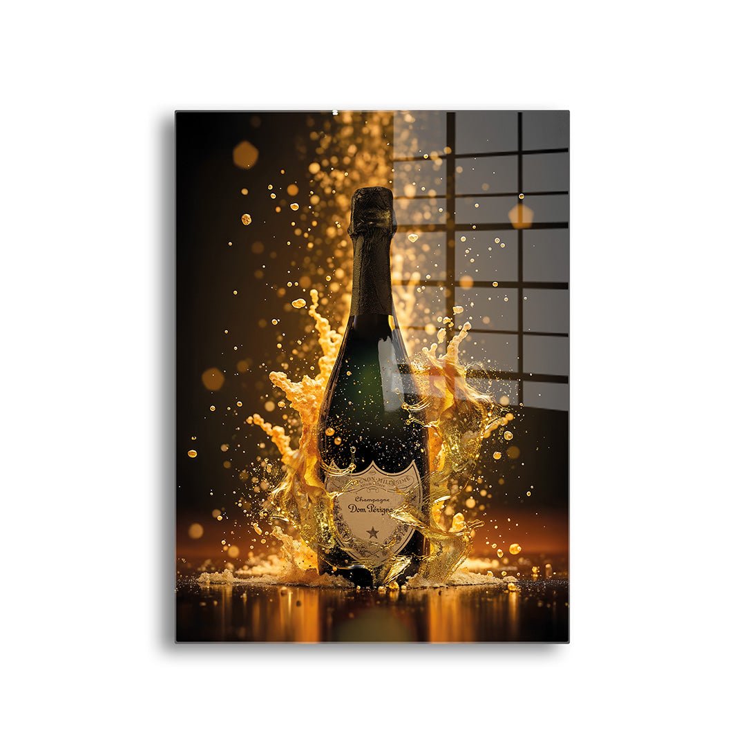 Dom perignon glasschilderij voorkant