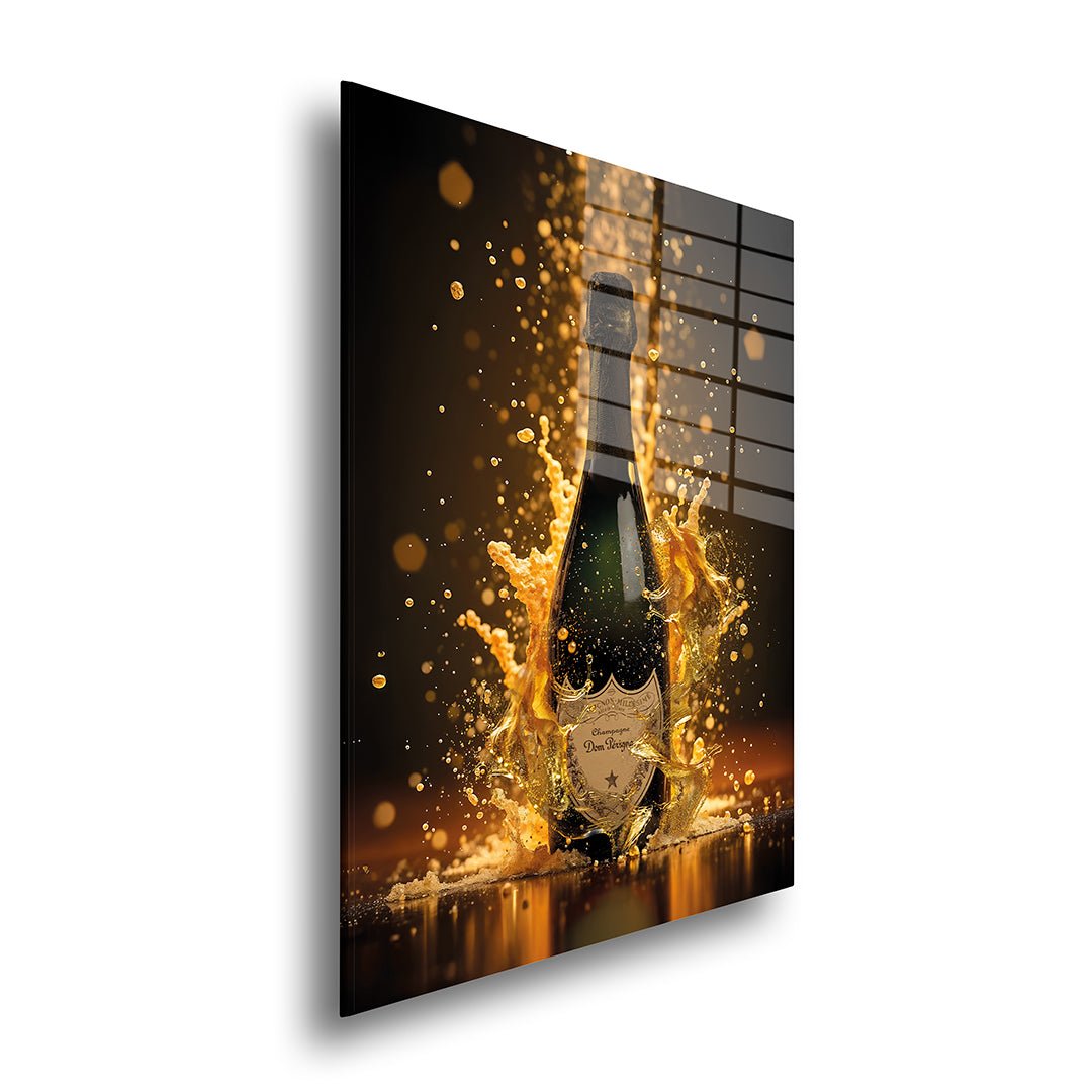 Dom perignon glasschilderij zijkant