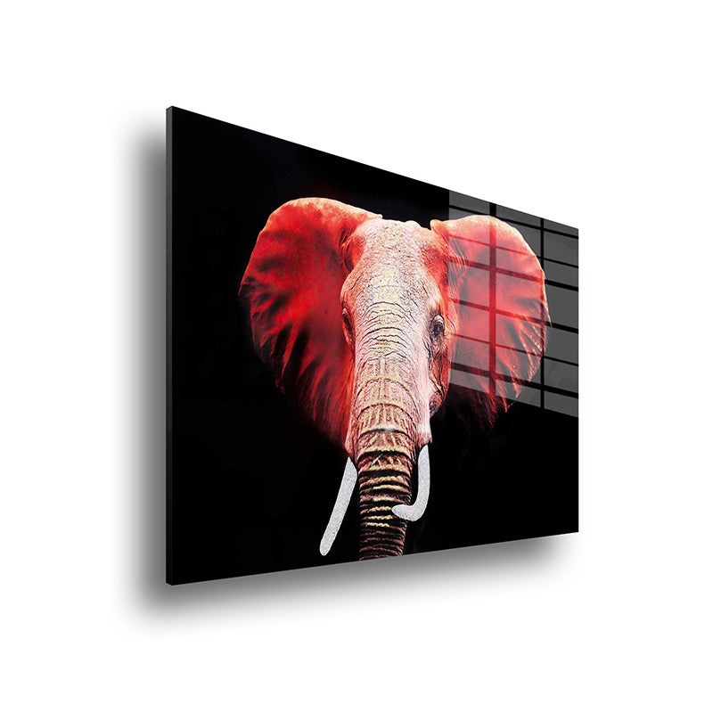 Elephant glass painting without frame side view