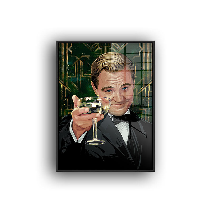 Gatsby painting in a black frame front view