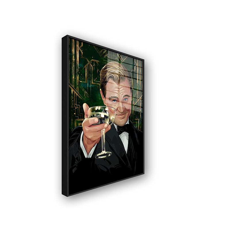 Gatsby painting in a black frame side view