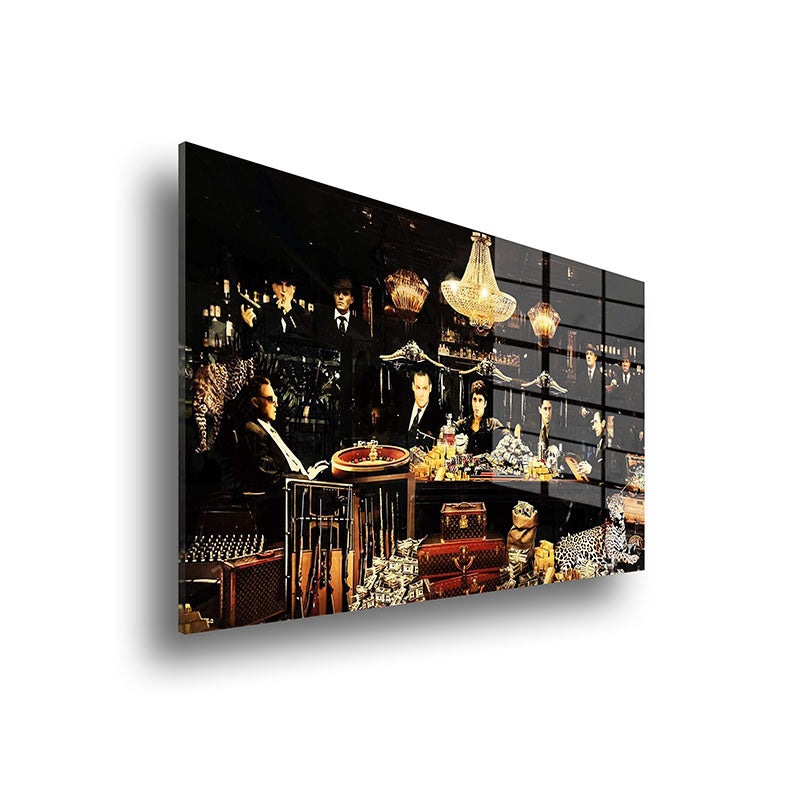 Maffia Last Supper glass painting without frame sideview