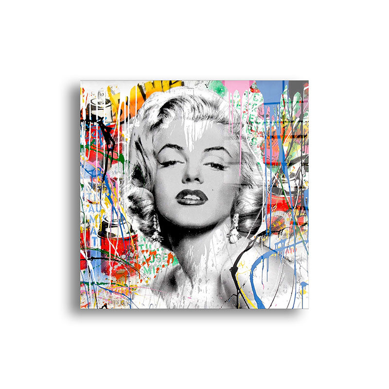 Marilyn glass painting without frame front view