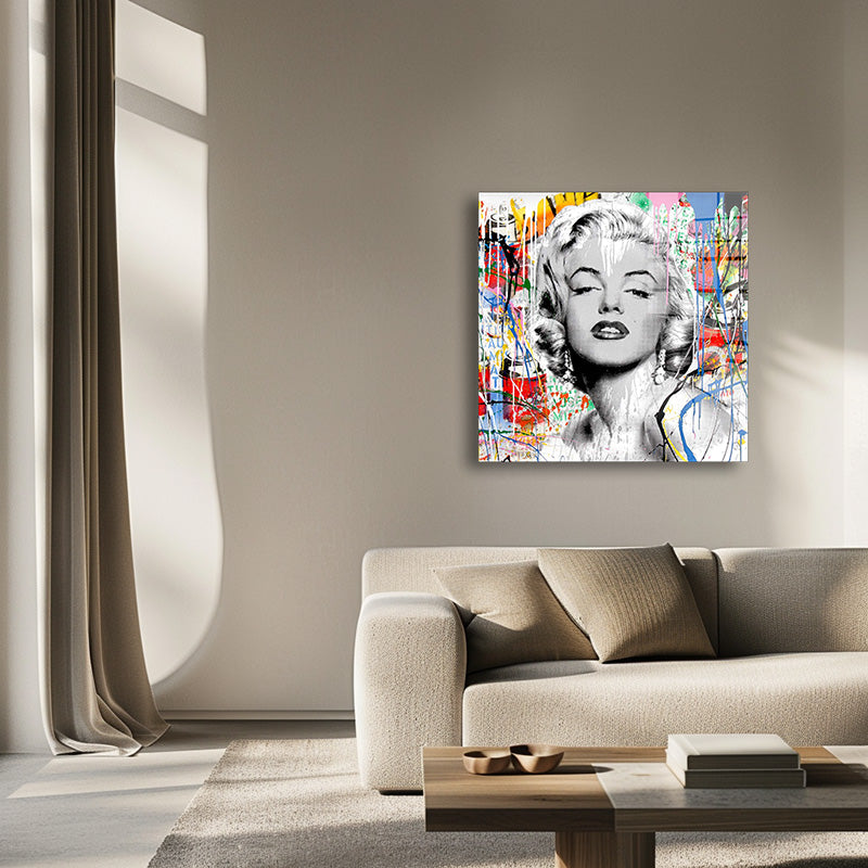 Marilyn glass painting without frame inside