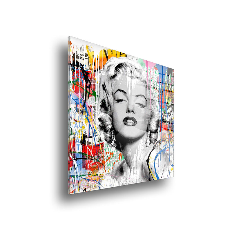 Marilyn glass painting without frame side view