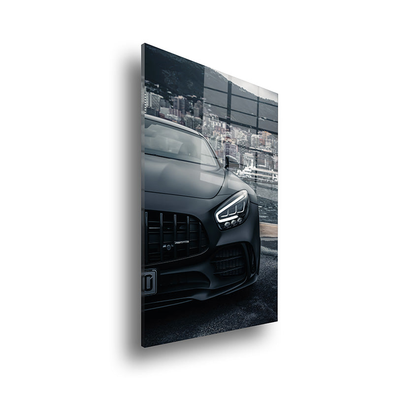 Mercedes AMG glass painting without frame side view