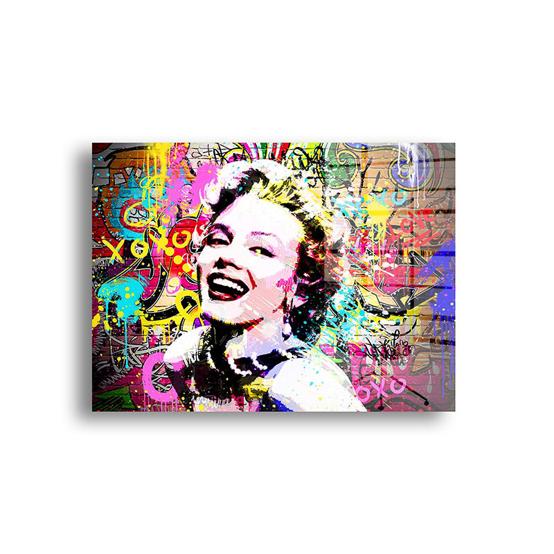 Monroe Pop Art glass painting without frame front view