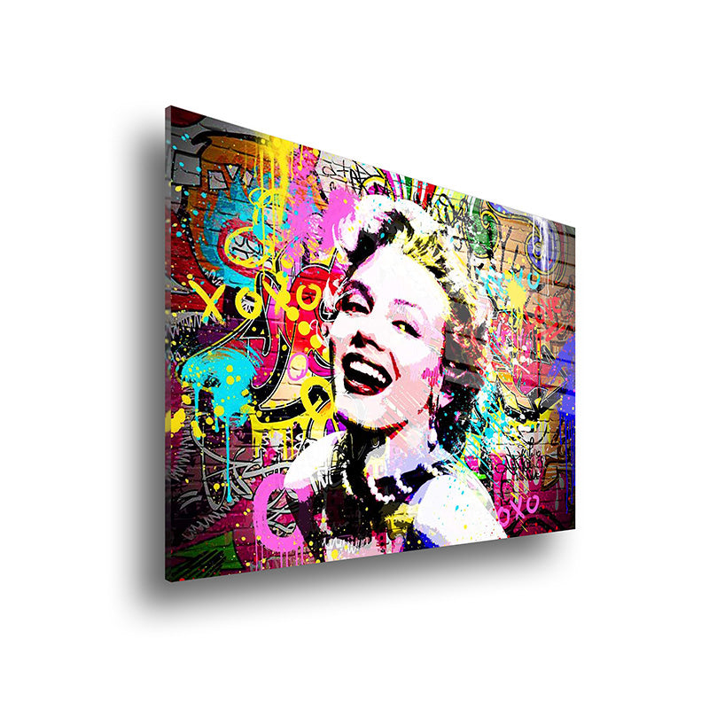 Monroe Pop Art glass painting without frame side view