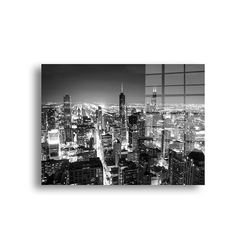 New York City glass painting without frame front view