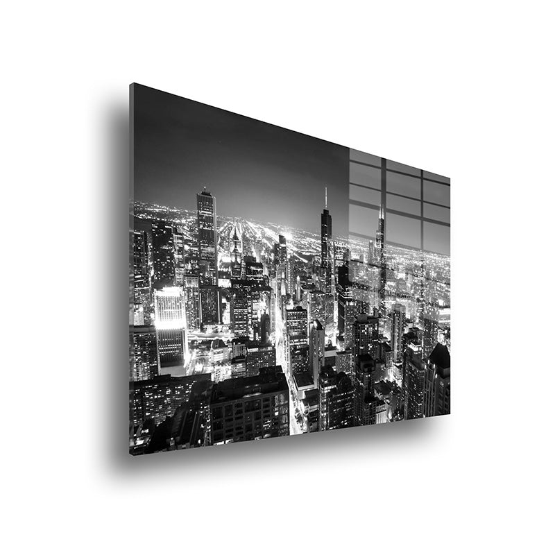 New York City glass painting without frame side view