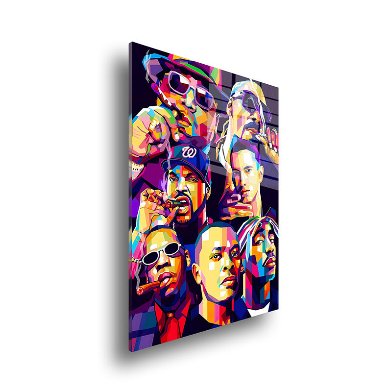 Rappers USA glass painting without frame side view