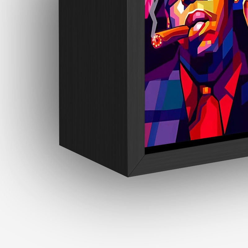 Rappers USA painting in a black frame closeup