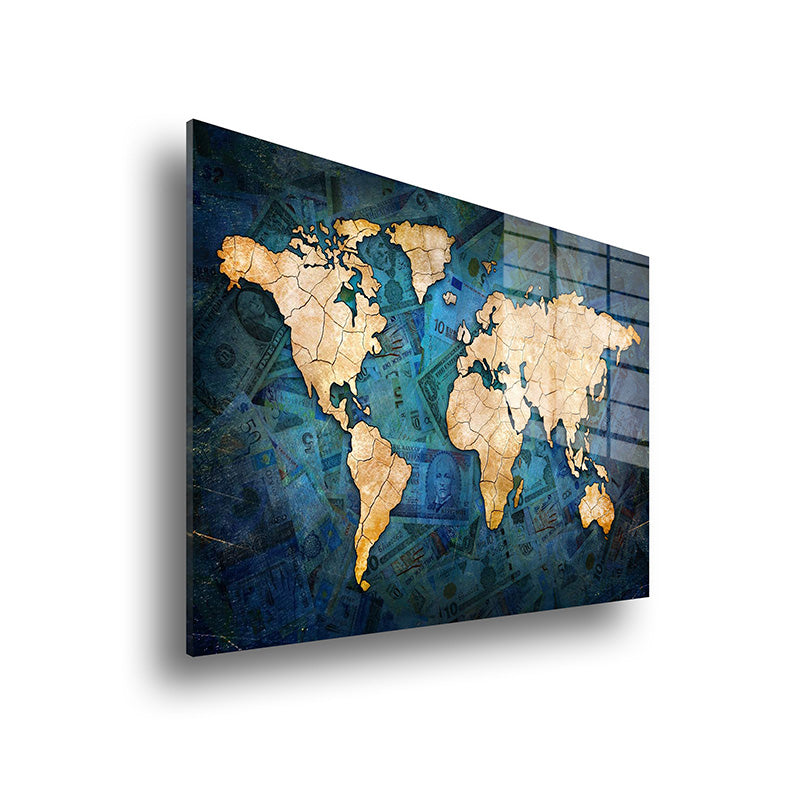 World of Money glass painting without frame side view